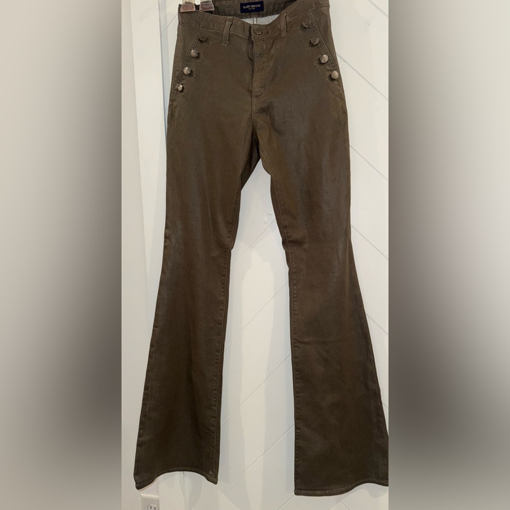 New RAMY BROOK helena high rise coated flare jean in glossy gunmetal 29 $275.00 - Picture 14 of 14